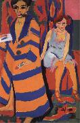 Ernst Ludwig Kirchner Self-Portrait with Model oil on canvas